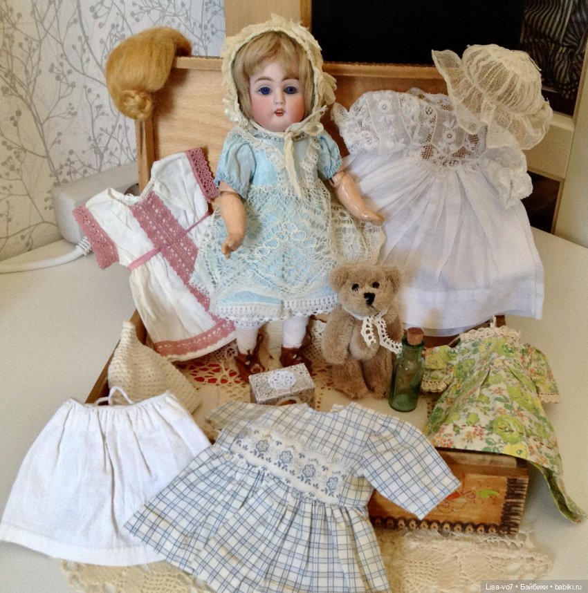 Коробки с сокровищами. Антикварная кукла с приданым. Кестнер 155 (фото 2)