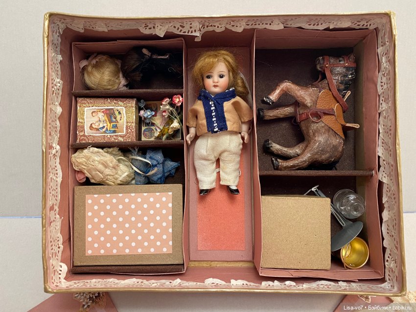 Девочка с лошадкой. Коробочка для антикварной куклы (фото 4)