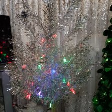 Елочка серебристая СССР крутящаяся с мотором