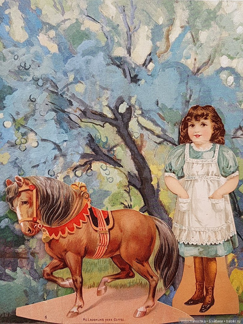 Старинные Бумажные Куклы McLaughlin Coffee и J&P Coats