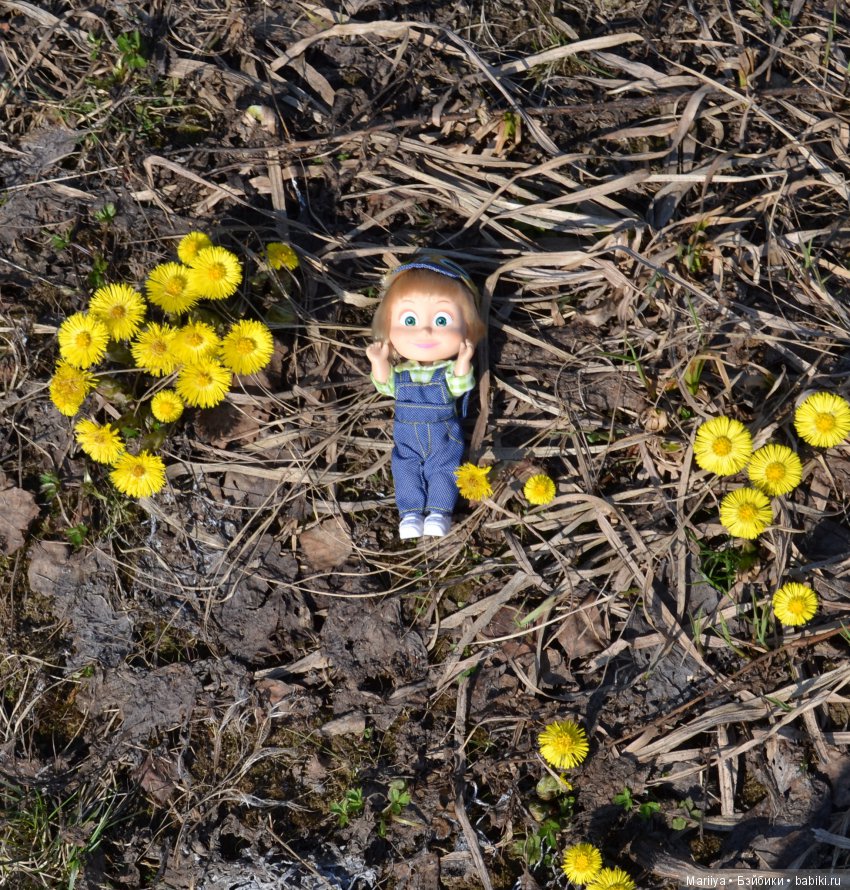 Машка на прогулке — Куклы Маша и Медведь (Simba): Маша в кармашке