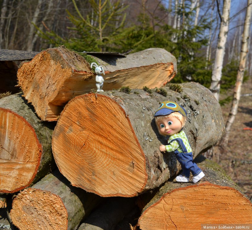 Машка на прогулке — Куклы Маша и Медведь (Simba): Маша в кармашке (фото 2)