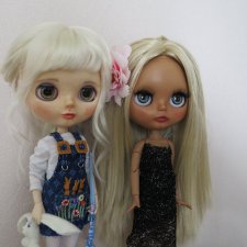 Две мои первые "птички" кастомные Блайз Беляночка и Розочка