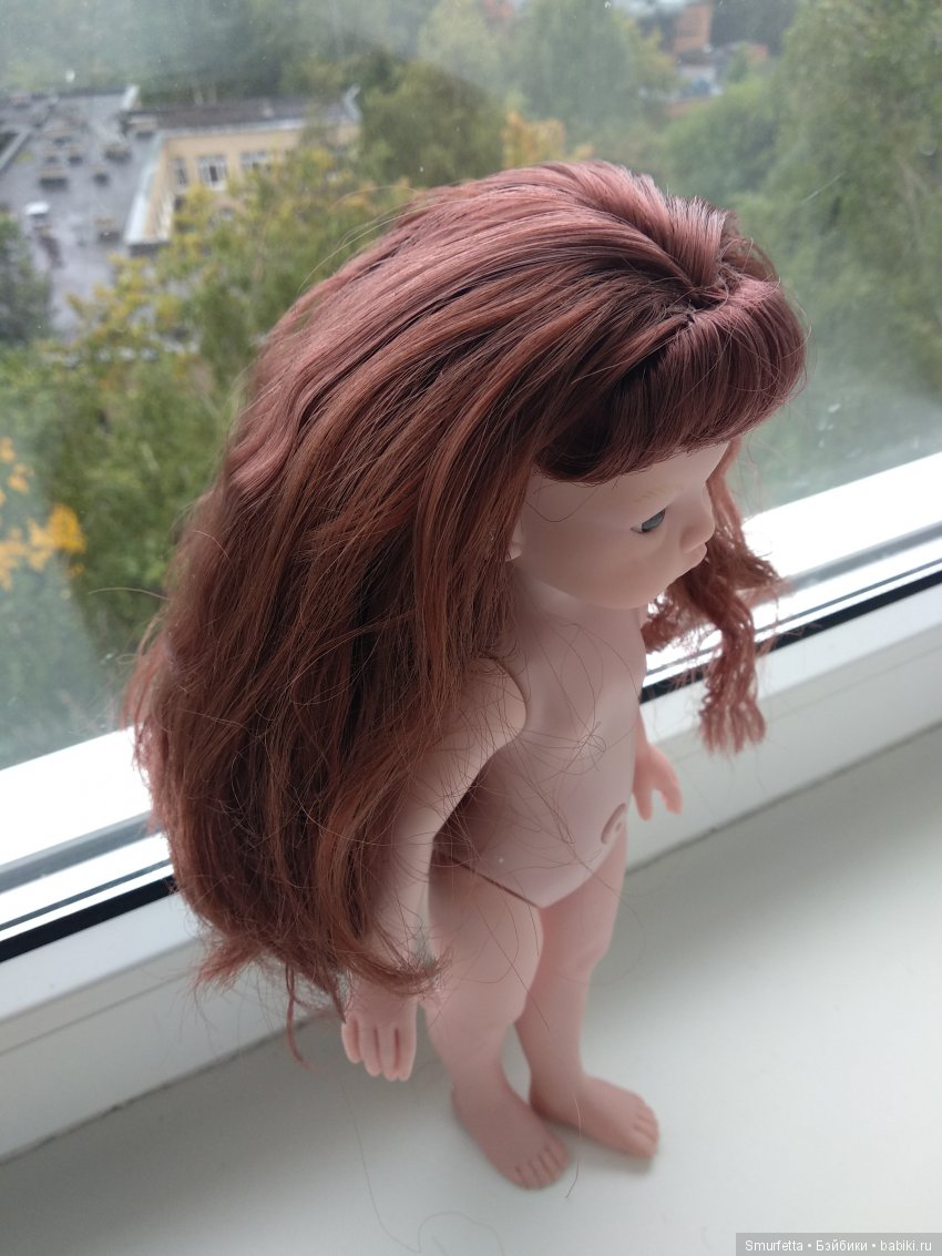 Лечение лысой куклы и создание хаски из полимерной глины (фото 4)