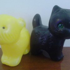 Чёрная кошка, желтый пёс