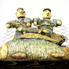 "Рыбаки с сетью" на выставке "Куклы с характером. Четвертая высота"