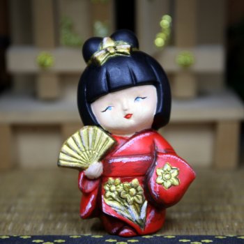 «Девочка с веером» на мастер-классе выставки "Япония. Куклы, сказки и легенды"