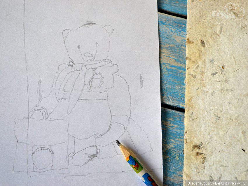 Расписываем акварелью авторский паспорт для игрушки (фото 8)