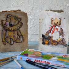 Расписываем акварелью авторский паспорт для игрушки