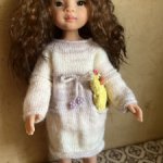 Тепленькое вязаное платье для куколок