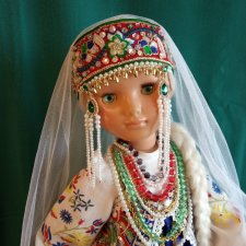 Русский костюм "Ларец самоцветный" для  днепропетровской куклы Настеньки (Наташи) ростом 76 см