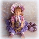 Текстильная кукла Вика с питомцем