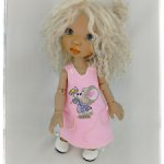 Платье «Мышонок с ромашкой» для кукол Linda Macario 10 дюймов(Martha,Momo,Mia,Melody)