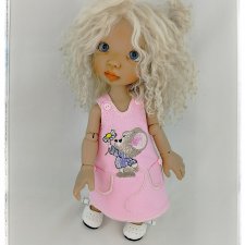 Платье «Мышонок с ромашкой» для кукол Linda Macario 10 дюймов(Martha,Momo,Mia,Melody)