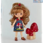 Джинсовое платье "МУХОМОР С БУКАШКОЙ" для Xiaomi Monst doll