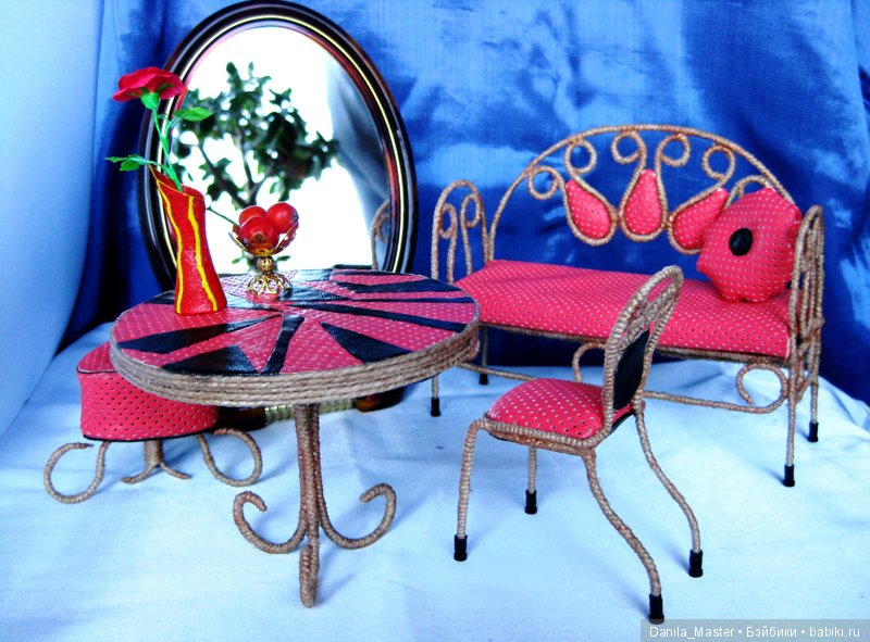 Коралловый гарнитур — Мебель для кукол и домиков: фото
