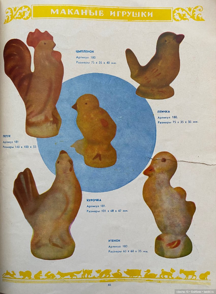 Каталог резиновых игрушек СССР 1954 года