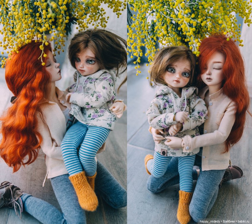 Январская весна. Девочки и мимоза (Fairyland Minifee Eva и Littlefee Chiwoo) (фото 2)