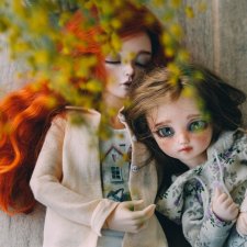 Январская весна. Девочки и мимоза (Fairyland Minifee Eva и Littlefee Chiwoo)