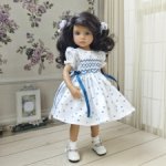 Платье с вышивкой по буфам для кукол Little Darling