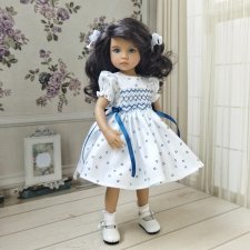 Платье с вышивкой по буфам для кукол Little Darling