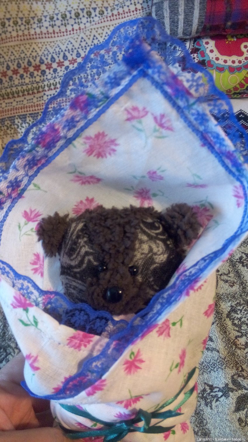 Медведик уехал к маме — Текстильные игрушки и примитивы: кофейные (фото 5)