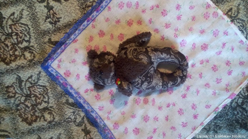 Медведик уехал к маме — Текстильные игрушки и примитивы: кофейные