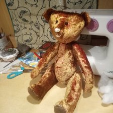 Сшила мишку  из советского  плюша