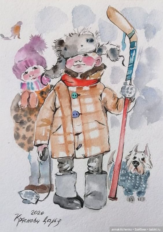 Зимнее, новогоднее, сказочное - рисунки Дарьи Красновой (фото 8)