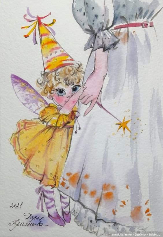 Зимнее, новогоднее, сказочное - рисунки Дарьи Красновой