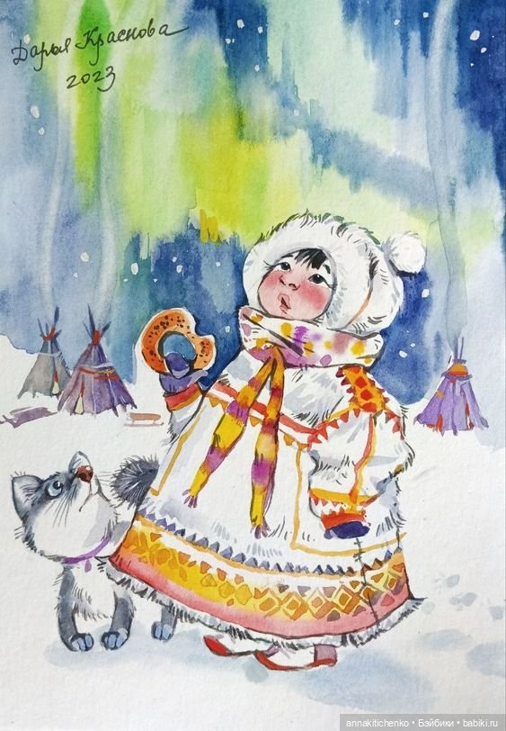 Зимнее, новогоднее, сказочное - рисунки Дарьи Красновой (фото 5)