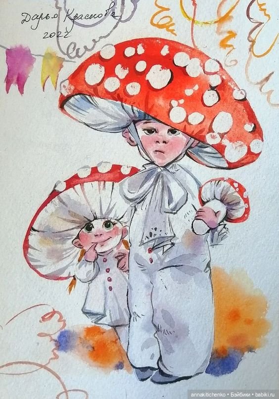 Зимнее, новогоднее, сказочное - рисунки Дарьи Красновой