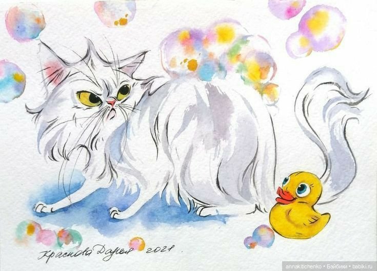 КОТЫ - рисунки Дарьи Красновой