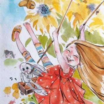 Беззаботное детство - рисунки Дарьи Красновой