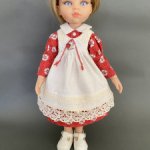 Платье с фартуком для кукол Паола Рейна