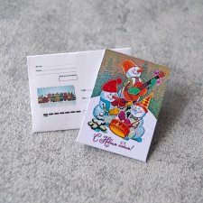 Новогодняя открытка и конверт (масштаб 1:6)