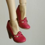 Туфли на высоком наборном каблуке, яркий цвет фуксия 🌺