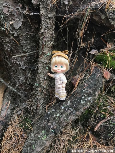 Осенняя прогулка Машки — Куклы Маша и Медведь (Simba): Маша в кармашке (фото 7)