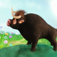 Бычок, валяная игрушка Бычок, валяная игрушка