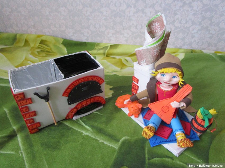 Емеля на печке — Авторские игрушки из разных материалов: синельная проволока (фото 5)