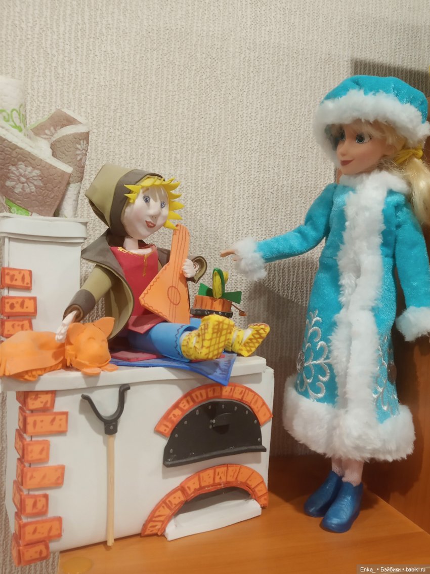 Емеля на печке — Авторские игрушки из разных материалов: синельная проволока (фото 10)