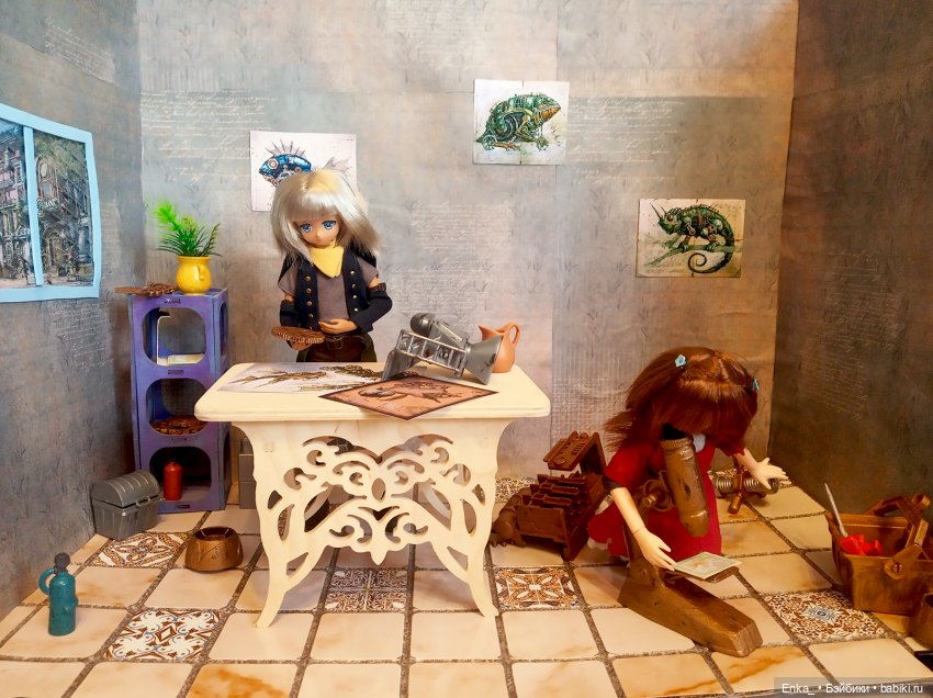 Квентин и Миюки в мастерской (Steampunk)