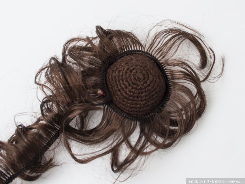 Паричок для Баболи на шапочке, связанной спицами или крючком (фото 3)