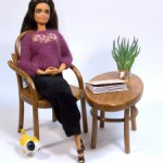 Набор мебели "Чайный" для кукол 1:6 - чайный столик и венское кресло
