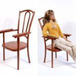 Венское деревянное кресло "Подорожник" для кукол формата 1\4 MSD (FR 16, BJD, Toka.)