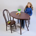 Мебельный венский гарнитур "Дуэт" для кукол 1/4 MSD (Tonner, FR16, bjd): 2 стула и стол