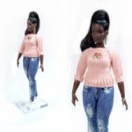 Вязаный свитер "Лисичка" с вышивкой для Barbie, Momoko,Sevlana Doll, Integrity toys, bjd