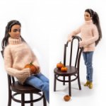 Венский стул "Лилия" для кукол формата 1\6: Barbie, Poppy Parker, Paola Reina, BJD (шоколадный №2)