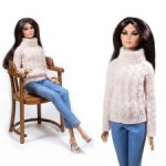 Тонкий свитер с воротом "Шашечка" для Barbie и NuFace