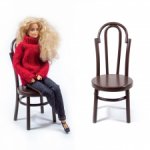 Венский деревянный стул "Лилия" для кукол формата 1:6 (рост 29-32 см)